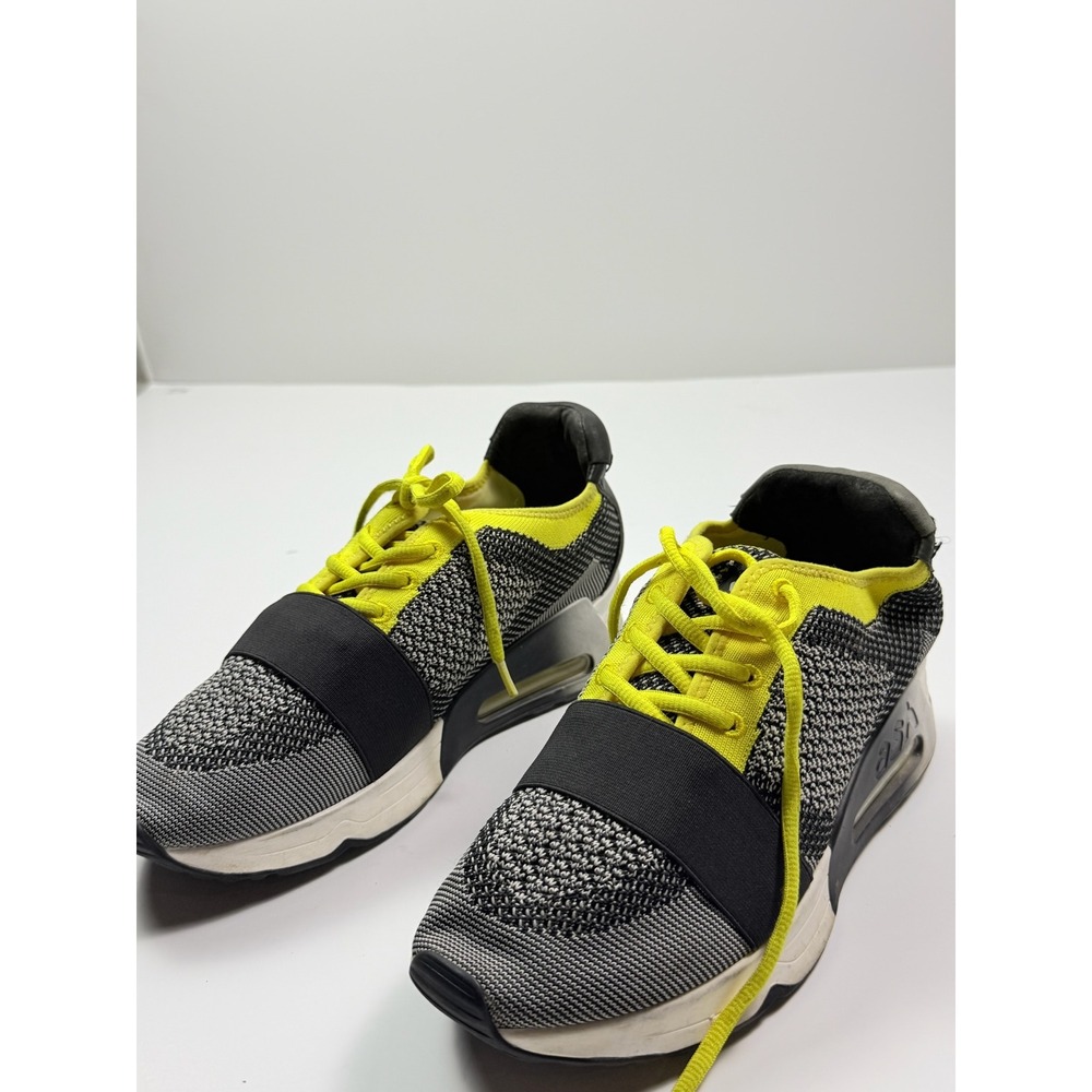 Ash Lacey S Knit Sneakers Grey Neon Yellow Black Air Cushion Trainers Size 40